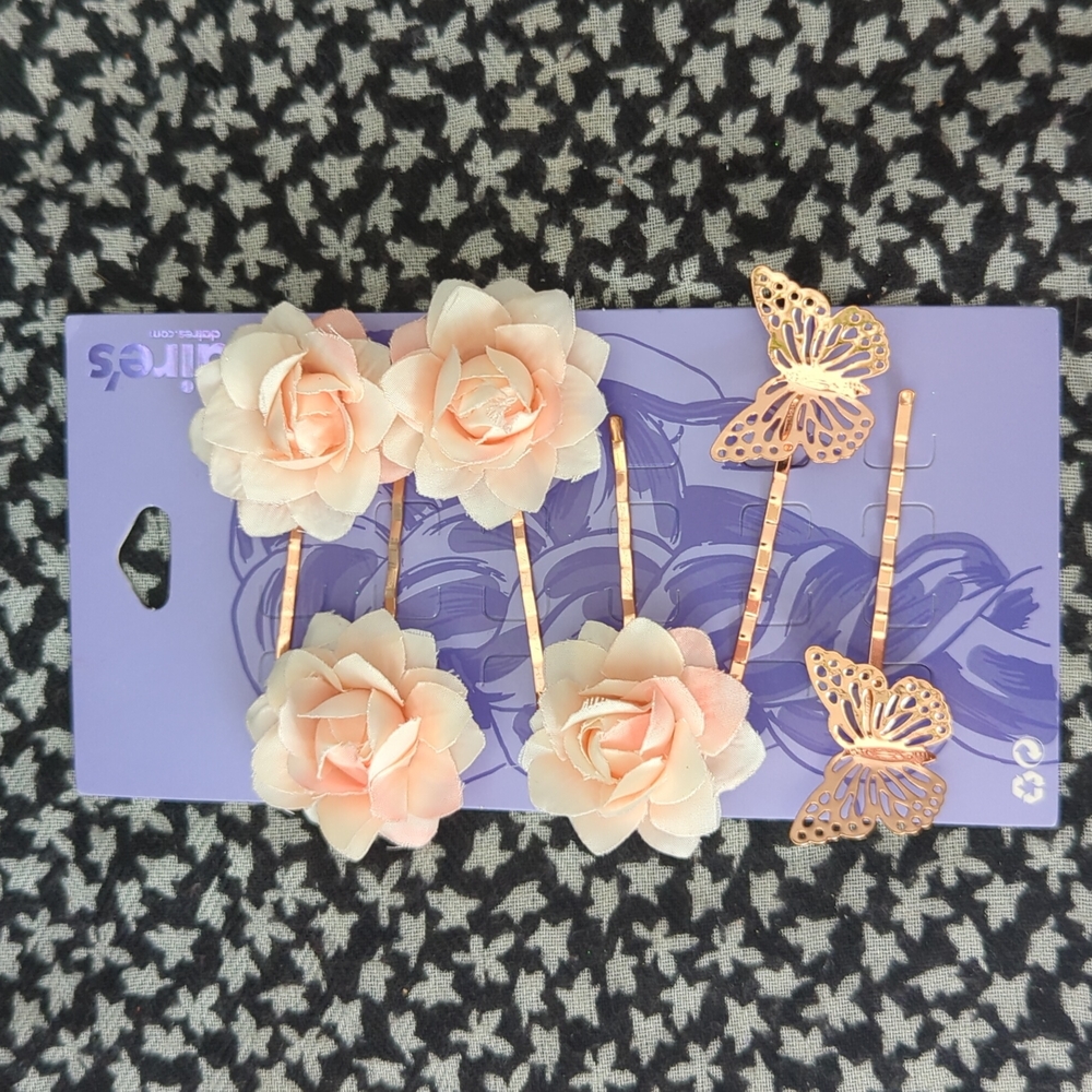 Butterfly & Flowers Girls Hair Clips